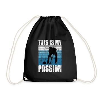 Curling is my Passion Curler Eisstockschießen - Drawstring Bag - black - Front