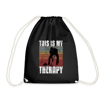 Curling is my Therapy Curler Eisstockschießen - Drawstring Bag - black - Front