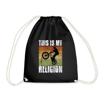 BMX is my religion bike bike - Drawstring Bag - black - Front