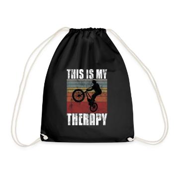 BMX is my Therapy Bike Bike - Drawstring Bag - black - Front