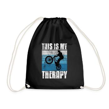 BMX is my Therapy Bike Bike - Drawstring Bag - black - Front