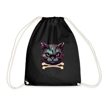 Devils Cat - Böse Katze - Turnbeutel - Schwarz - Vorne