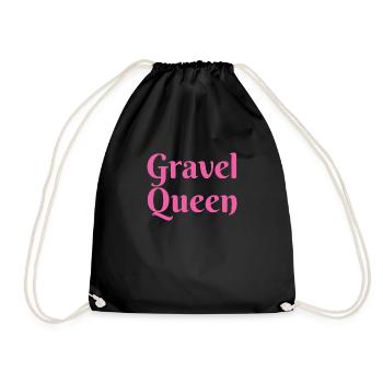 Gravel Queen Rennrad Fahrrad Gravelbike - Turnbeutel - Schwarz - Vorne