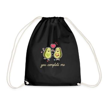 You Complete Me Avocados Happy Geschenk 005-030 - Turnbeutel - Schwarz - Vorne