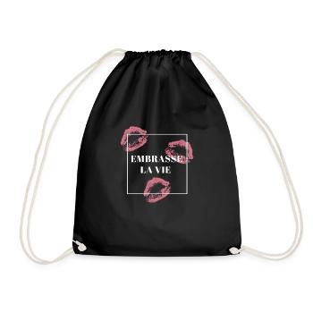 Embrace life - Drawstring Bag - black - Front
