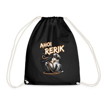 Ahoy Rerik Mouette drôle avec ancre - Sac de sport léger - noir - Devant