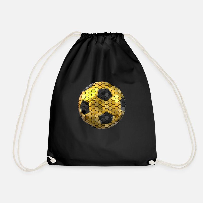 Fussball Gold - Turnbeutel - Schwarz