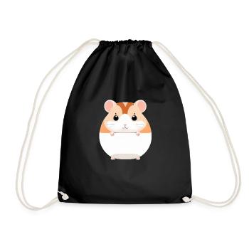 Mignon Dessin Animé Hamster Love Pet 18 - Sac de sport léger - noir - Devant
