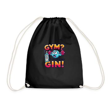 Gym? I Thought Gin! 🍸💪- Fitness Edition - Turnbeutel - Schwarz - Vorne