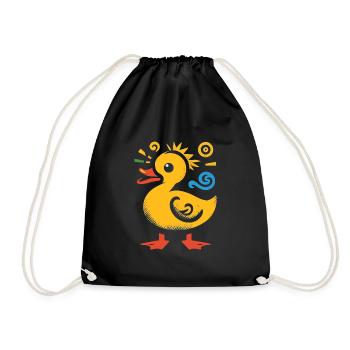 Cool Ducks - Retro Vintage - Drawstring Bag - black - Front