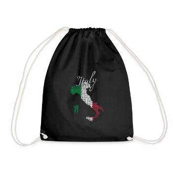 Italienische Silhouette mit Script - Turnbeutel - Schwarz - Vorne