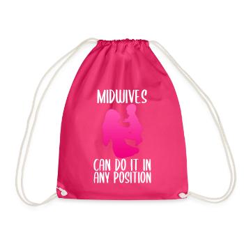 Funny midwife - Drawstring Bag - fuchsia - Front