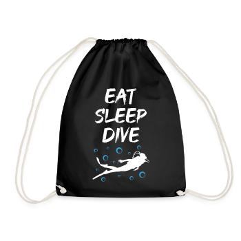 Eat Sleep Dive - Drawstring Bag - black - Front