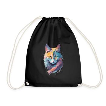 Cat Creative - Turnbeutel - Schwarz - Vorne