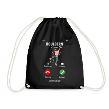 Bouldern is calling - Turnbeutel - Schwarz - Vorne