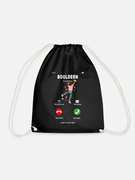 Bouldern is calling - Turnbeutel - Schwarz