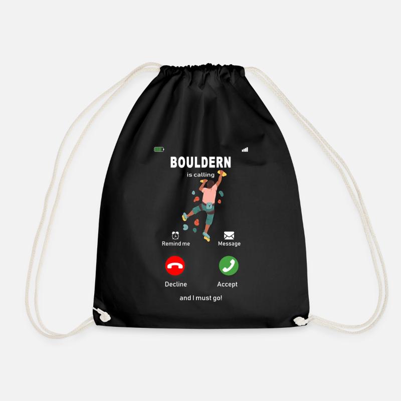 Bouldern is calling - Turnbeutel - Schwarz