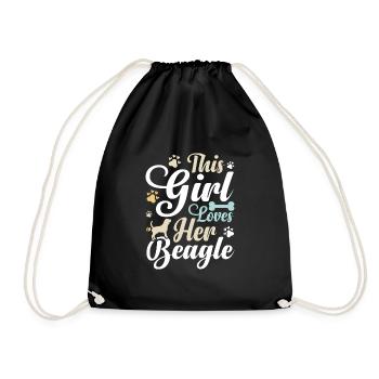This Girl Loves Her Beagle Funny Beagle Dog Owner - Turnbeutel - Schwarz - Vorne