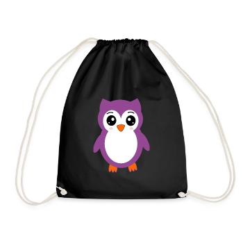 cute kawaii owls t-shirt gift christmas - Drawstring Bag - black - Front
