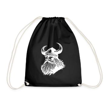 Viking Warrior Odin - Drawstring Bag - black - Front