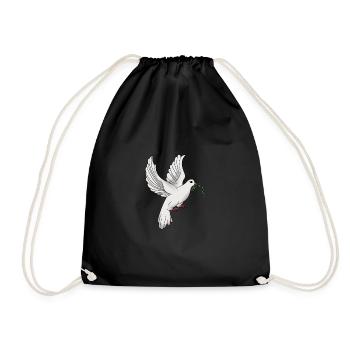 Dove of Peace with Olive Branch Dove Olive Branch - Drawstring Bag - black - Front