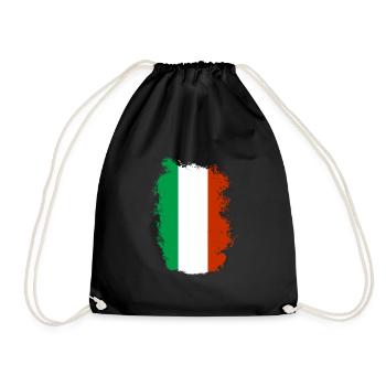 Italy Flag Vintage Italian Flag Used Look - Drawstring Bag - black - Front