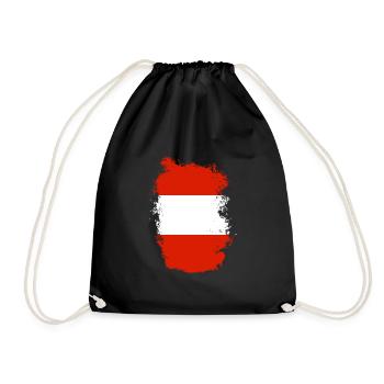 Austria Flag Austria Austrian Flag AT - Drawstring Bag - black - Front