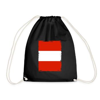 Austria Flag Austria Austrian Flag AT - Drawstring Bag - black - Front