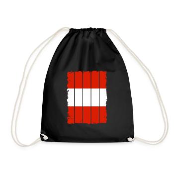 Austria Flag Austria Austrian Flag AT - Drawstring Bag - black - Front