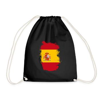 Spain Flag Vintage Spanish Flag Used Look - Drawstring Bag - black - Front
