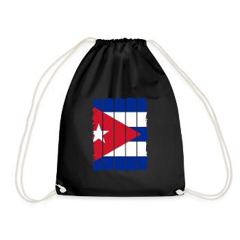 Kuba Flagge Karibik Urlaub Cuba Reise Havanna - Turnbeutel - Schwarz - Vorne