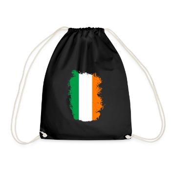 Ireland Flag Vintage Irish Flag Dublin - Drawstring Bag - black - Front