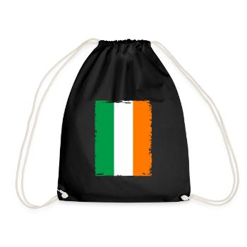 Ireland Flag Vintage Irish Flag Dublin - Drawstring Bag - black - Front