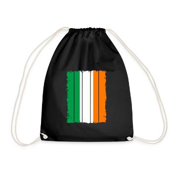 Irland Flagge Vintage Irische Fahne Dublin - Turnbeutel - Schwarz - Vorne