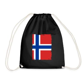 Drapeau de la Norvège Scandinavie Drapeau norvégien - Sac de sport léger - noir - Devant