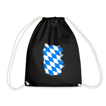 Bavaria Flag Used Look Bavarian Flag Vintage - Drawstring Bag - black - Front