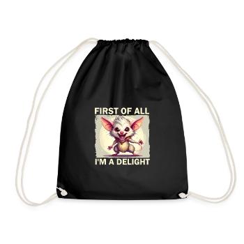 Tout d’abord, je suis un délice - Sac de sport léger - noir - Devant
