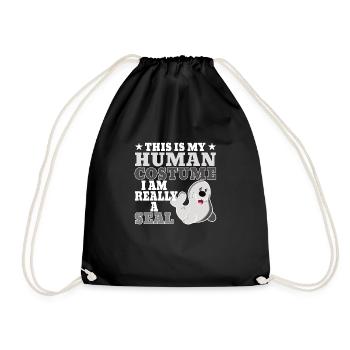 Phoque phoque Halloween lion de mer Idée cadeau - Sac de sport léger - noir - Devant