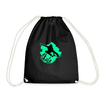 Patineur patinage skateboard, skate sk8 - Sac de sport léger - noir - Devant
