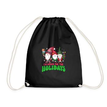 Garden Gnomes Gnome Lover Funny Gnome Gardening - Drawstring Bag - black - Front