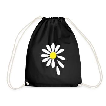 Marguerite - he loves me, he doesn't love me - Drawstring Bag - black - Front