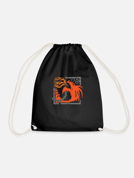 Dragon Fire - Drawstring Bag - black
