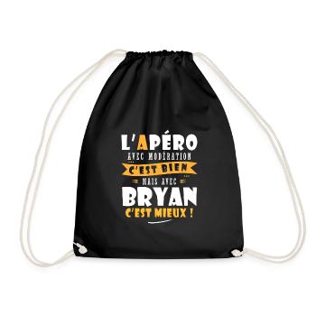 Bryan Apero T shirt Humour personnalisé bryan - Sac de sport léger - noir - Devant