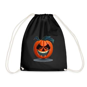 Halloween Kürbis - Turnbeutel - Schwarz - Vorne