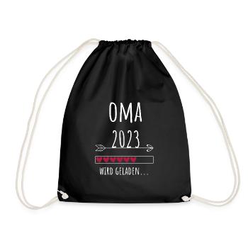 Oma 2023 Schwangerschaft Großmutter Geschenk - Turnbeutel - Schwarz - Vorne