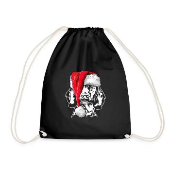 Santa Bavarian Mountain Hound Christmas - Drawstring Bag - black - Front