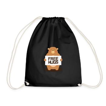 Free Hugs Bear - Drawstring Bag - black - Front