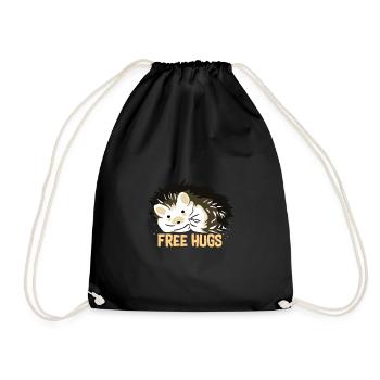 Hugging hedgehogs - Drawstring Bag - black - Front