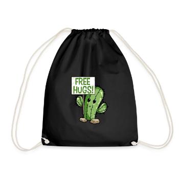Cactus Free Hugs - Drawstring Bag - black - Front