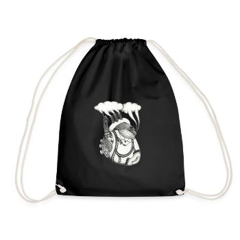 Steampunk heart - Drawstring Bag - black - Front